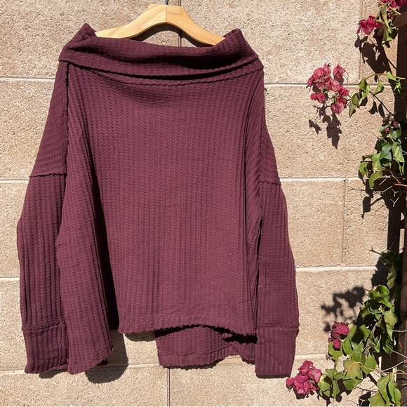 NWT Free People Juicy Long Sleeve Thermal Top Oversized Extra Small OB1581267 - Picture 2 of 9